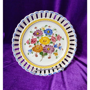Vintage Decorative Hand Painted Wall Plate, Home and Kitchen Decor, Austria